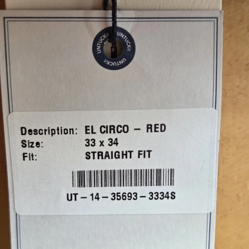 NEW Untuckit Men's El Circo Straight Leg Pants 33x34 - Picture 7 of 10